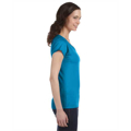 Picture of Ladies' SoftStyle® 4.5 oz. Fitted V-Neck T-Shirt