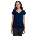 Picture of Ladies' SoftStyle® 4.5 oz. Fitted V-Neck T-Shirt