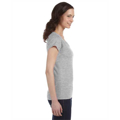 Picture of Ladies' SoftStyle® 4.5 oz. Fitted V-Neck T-Shirt