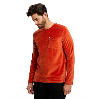 Picture of Unisex Velour Long Sleeve Pocket T-Shirt