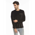 Picture of Unisex Velour Long Sleeve Pocket T-Shirt