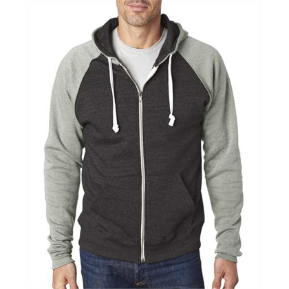 Picture of Adult Triblend Colorblock Full-Zip Fleece Hood