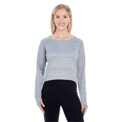 Picture of Ladies' Odyssey Striped Poly Fleece Hi-Lo Crew