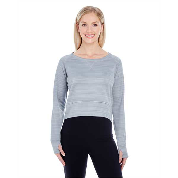 Picture of Ladies' Odyssey Striped Poly Fleece Hi-Lo Crew