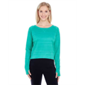 Picture of Ladies' Odyssey Striped Poly Fleece Hi-Lo Crew