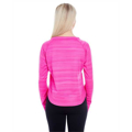 Picture of Ladies' Odyssey Striped Poly Fleece Hi-Lo Crew