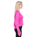 Picture of Ladies' Odyssey Striped Poly Fleece Hi-Lo Crew