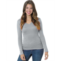 Picture of Junior's 4.2 oz., Fine Jersey Long-Sleeve V-Neck T-Shirt