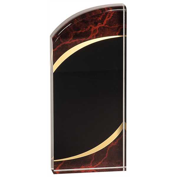 Picture of 3 1/2" x 8" Red Marble Rounded Acrylic