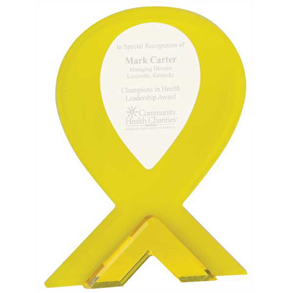 Picture of 8" Yellow Ribbon Standup Acrylic