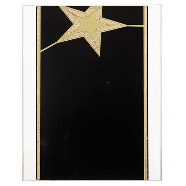 Picture of 8 x 10 Black/Gold Star Acrylic Plaque with Adhesive Hanger