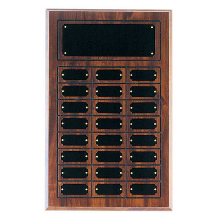 Picture of 11 3/4" x 18 3/4" Cherry Finish Completed Perpetual Plaque with 24 Plates