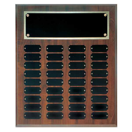 Picture of 15" x 18" Cherry Finish Completed Perpetual Plaque with 36 Plates