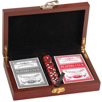 Picture of Rosewood Finish Card and Dice Set