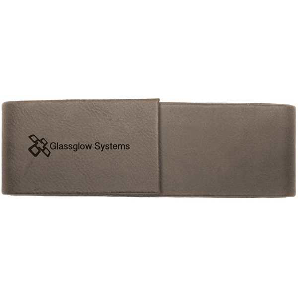 Picture of 6 1/2" x 2" Gray Laserable Leatherette Double Pen Case