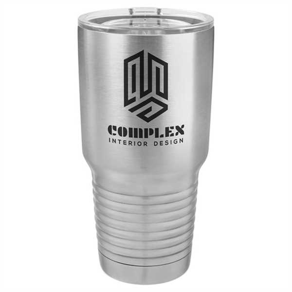 Picture of Polar Camel 30 oz. Stainless Steel Ringneck Vacuum Insulated Tumbler w/Clear Lid