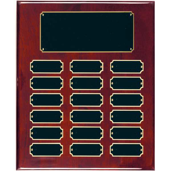 Picture of 18 Plate Rosewood Piano Finish Completed Perpetual Plaque