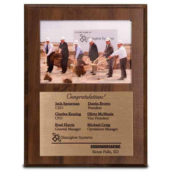 Picture of 9" x 12" Cherry Finish Slide-In Frame Plaque with 7" x 5" Window