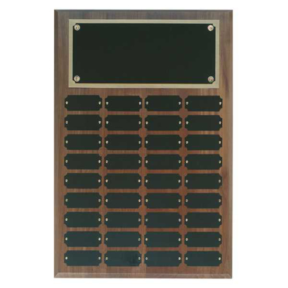 Picture of 36 Plate Genuine Walnut Completed Perpetual Plaque