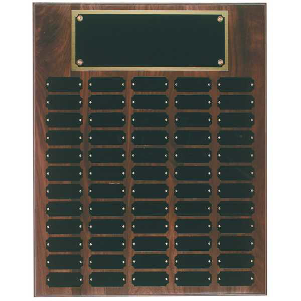 Picture of 60 Plate Genuine Walnut Completed Perpetual Plaque