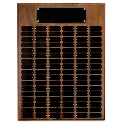 Picture of 72 Plate Genuine Walnut Completed Perpetual Plaque
