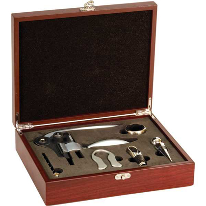 Picture of Rosewood Finish 5-Piece Wine Tool Gift Set