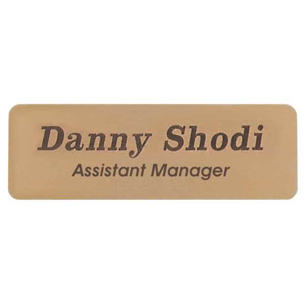 Picture of 3" x 1" Gold Brass Name Badge Plate