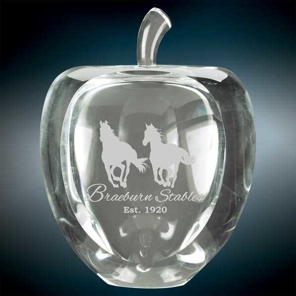 Picture of 3 3/4" Crystal Apple with Flat Face
