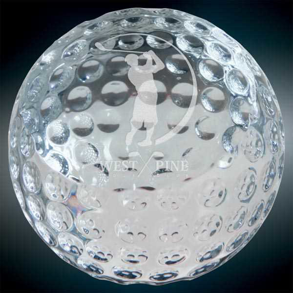 Picture of 2 3/8" Crystal Golf Ball Paperweight