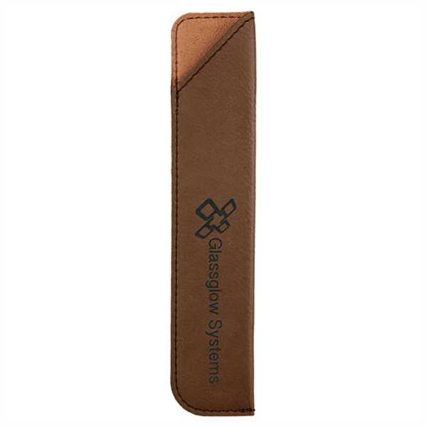 Picture of 6 1/4" Dark Brown Laserable Leatherette Pen Sleeve