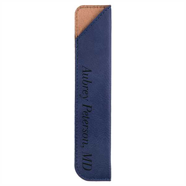 Picture of 6 1/4" Blue Laserable Leatherette Pen Sleeve
