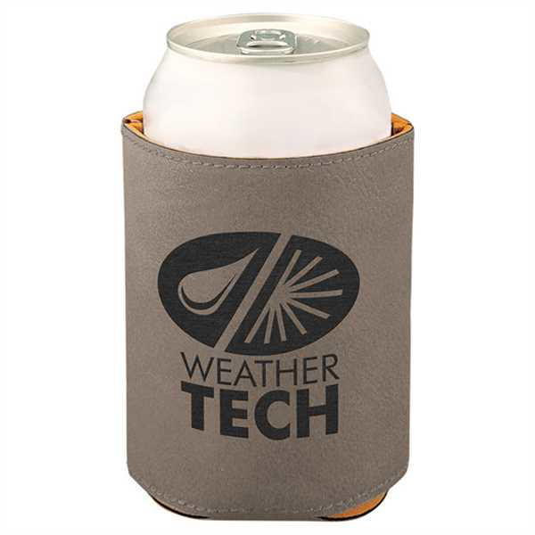 Picture of 3 3/4" Gray Laserable Leatherette Beverage Holder