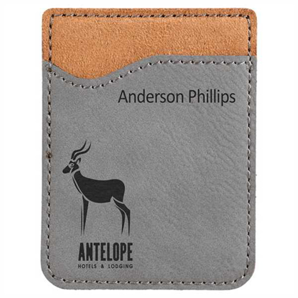 Picture of Gray Laserable Leatherette Phone Wallet