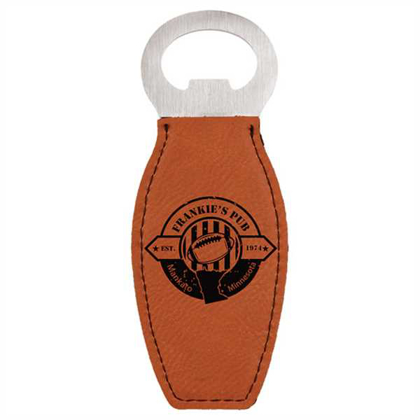 Picture of Rawhide Laserable Leatherette Bottle Opener with Magnet