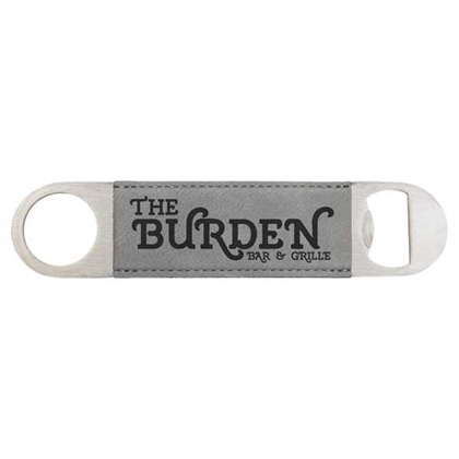Picture of 1 1/2" x 7" Gray Laserable Leatherette Bottle Opener