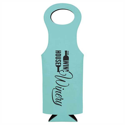 Picture of Teal Laserable Leatherette Wine Bag