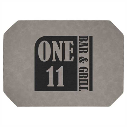 Picture of 12" x 17" Gray Laserable Leatherette Placemat