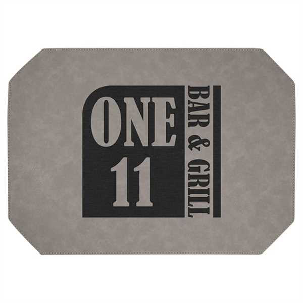 Picture of 12" x 17" Gray Laserable Leatherette Placemat