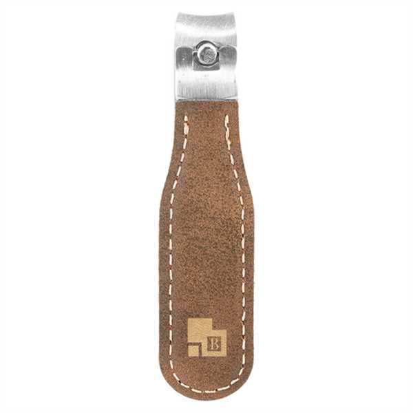 Picture of Rustic/Gold Laserable Leatherette Nail Clipper