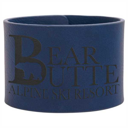 Picture of 9 1/2" x 2" Blue Laserable Leatherette Cuff Bracelet