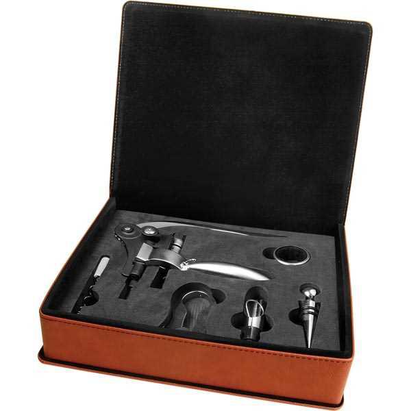 Picture of Rawhide Laserable Leatherette 5-Piece Wine Tool Gift Set