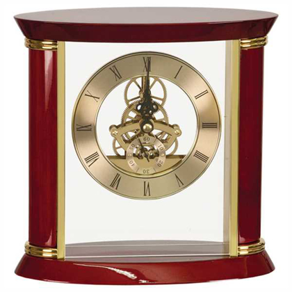 Picture of 7 3/4" Executive Gold & Rosewood Piano Finish Clock