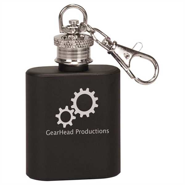 Picture of 1 oz. Matte Black Flask Keychain