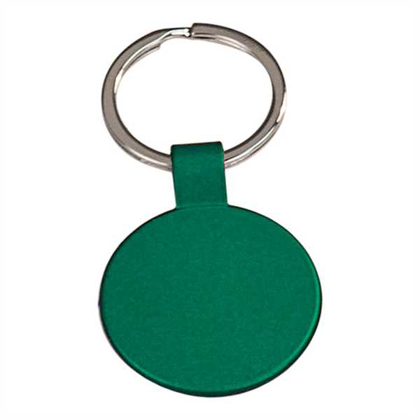 Picture of 1 1/2" Green Laserable Round Keychain