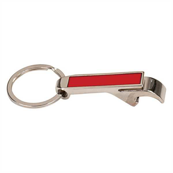 Picture of 2 1/2" Red Laserable Bottle Opener Keychain