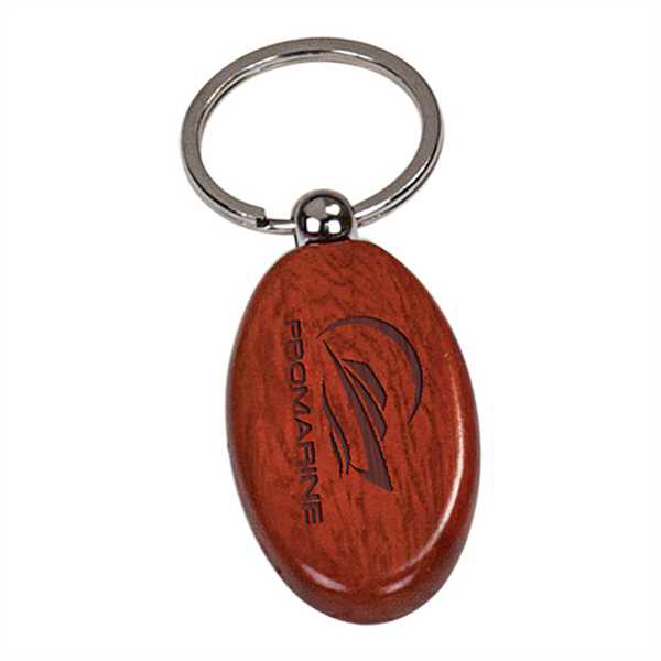 Picture of 1" x 2" Rosewood Finish Oval Keychain