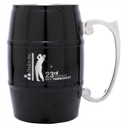 Picture of 17 oz. Black Stainless Steel Barrel Mug with Handle