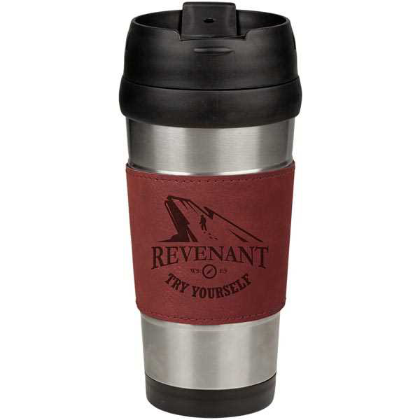 Picture of 16 oz. Rose Laserable Leatherette Stainless Steel Travel Mug