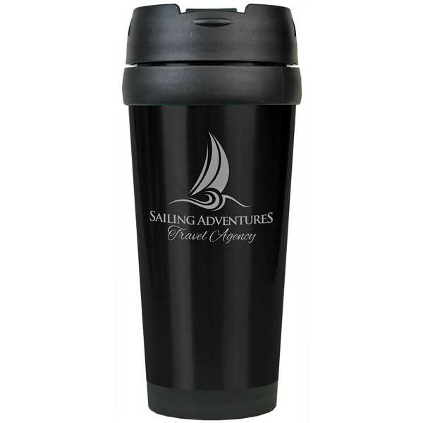 Picture of 16 oz. Black Laserable Stainless Steel Travel Mug without Handle