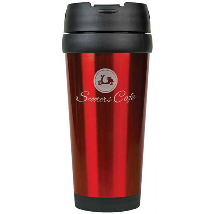 Picture of 16 oz. Red Laserable Stainless Steel Travel Mug without Handle
